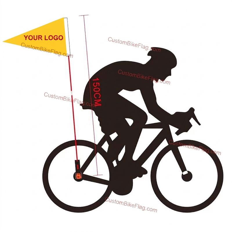 Custom Bike Flags with Logo | High Visibility Bicycle Safety Flags - custombikeflag.com