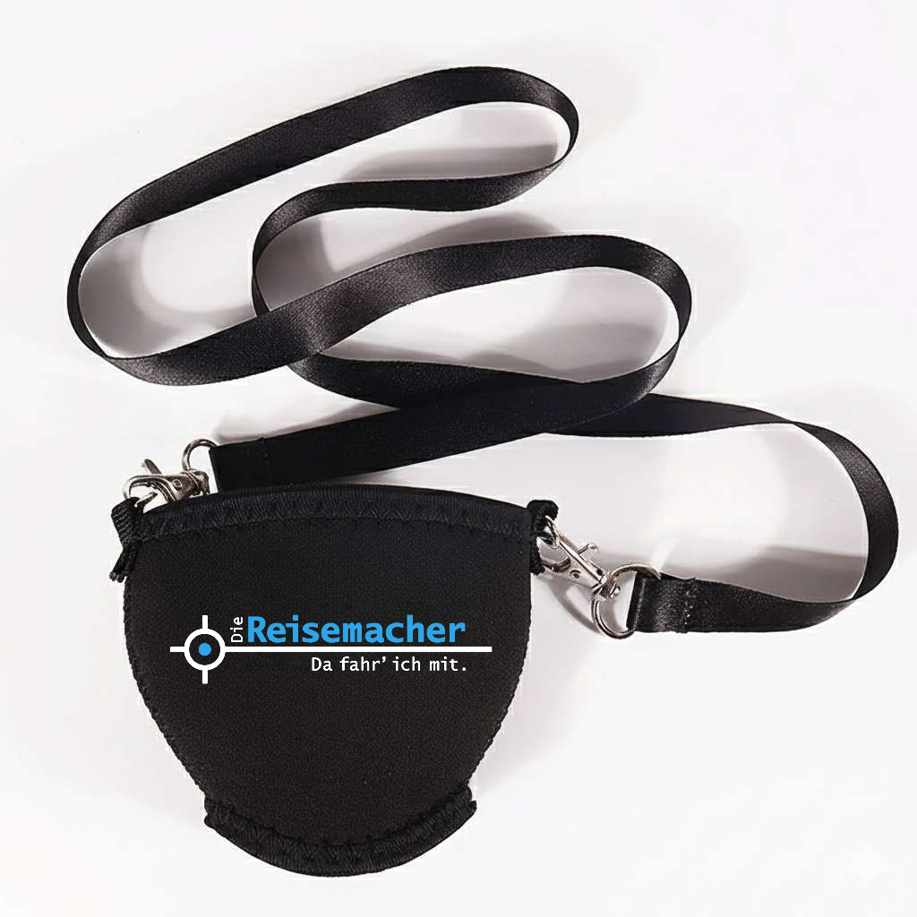 Neopren Weinglashalter individuell gestalten mit Lanyard