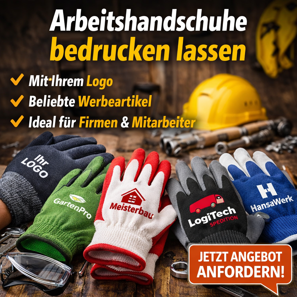 Arbeitshandschuhe individuell mit Firmenlogo gestalten - Arbeitshandschuhe-bedrucken.com