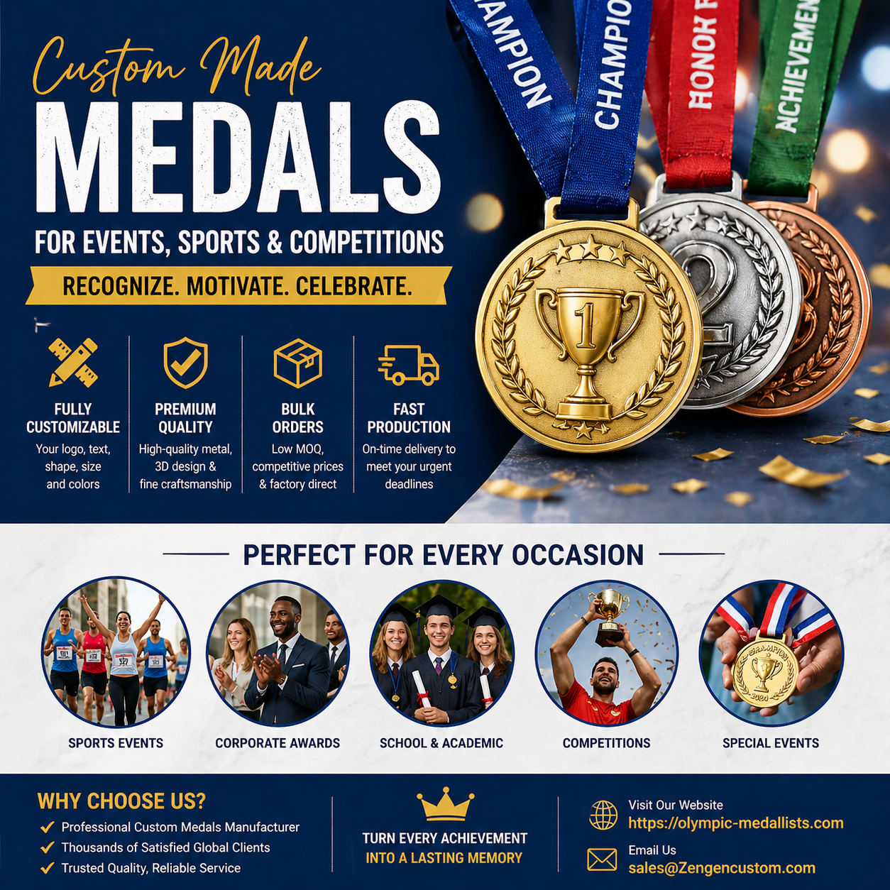 Custom Made Medals for Events, Sports & Competitions - olympic-medallists.com